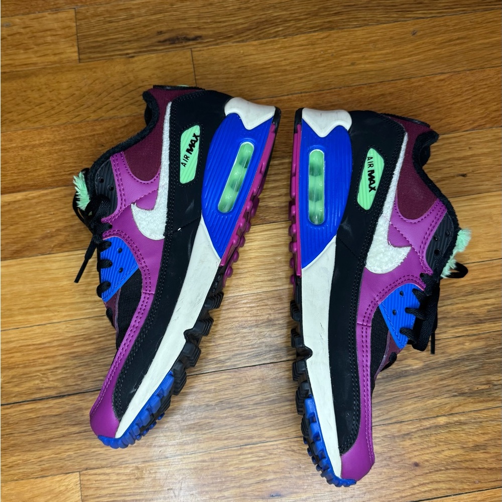 Nike Air Max 90’s premium cactus flower Sneakers - Purple, Blue, teal, and Black